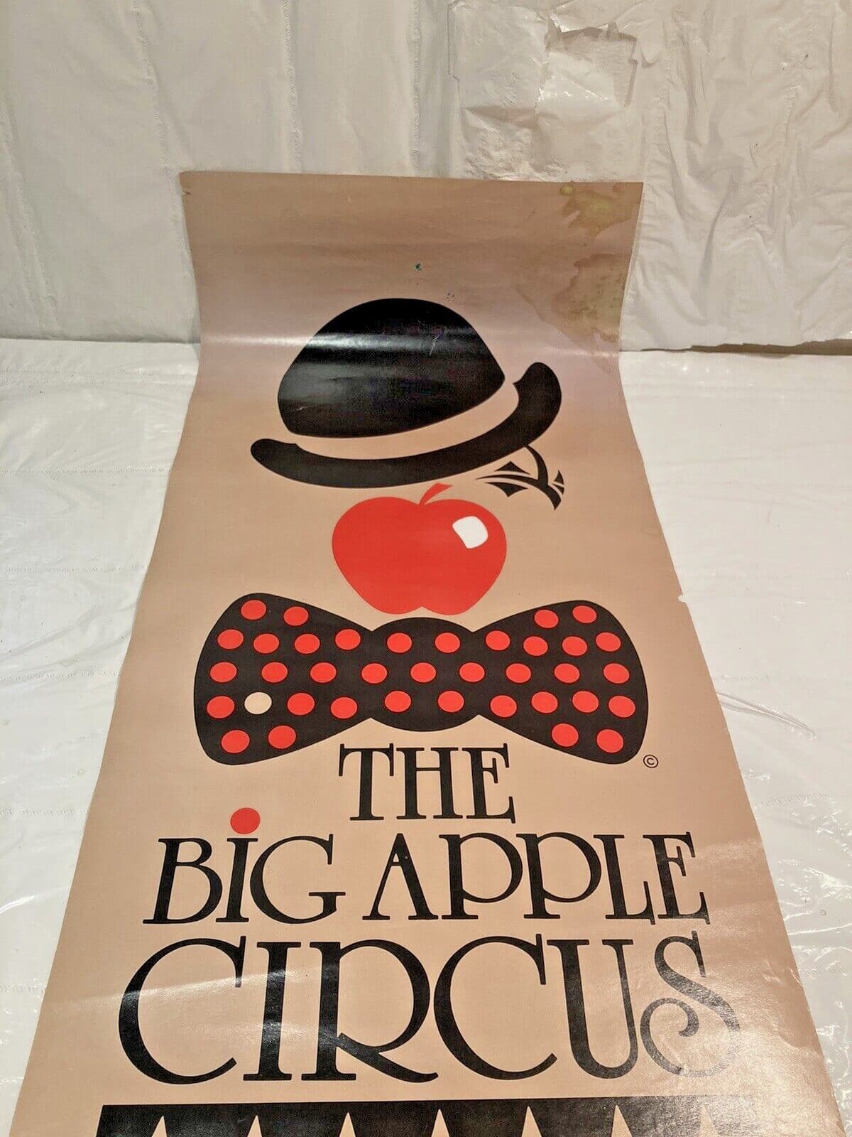Vtg BIG APPLE CIRCUS Poster Lincoln Center Performing Arts NYC 11.75" by 39.75" 2