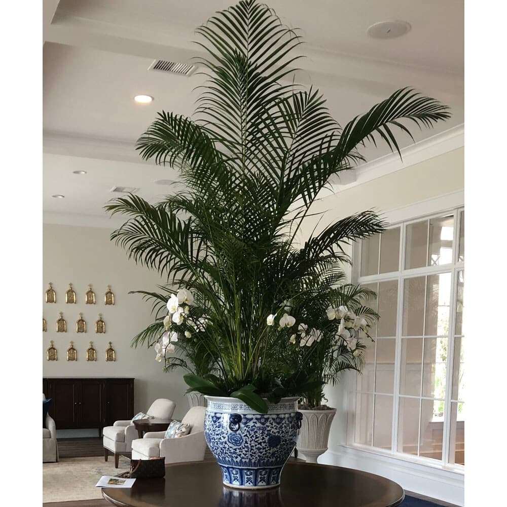 US Seller - 23.5in Grand Blue White Porcelain Peony Oriental Fishbowl Planter 5