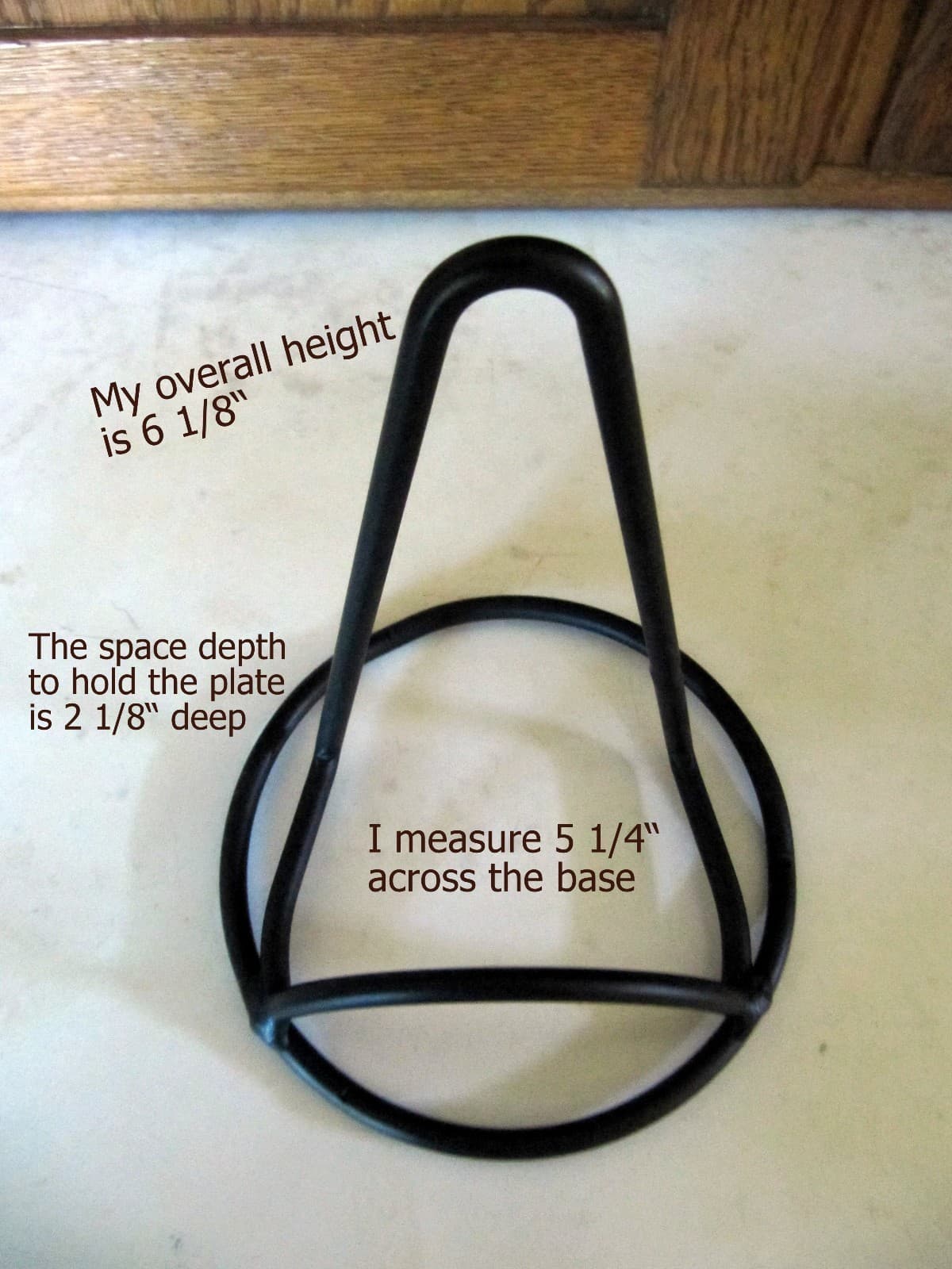 Plate or Picture easel stand - Amish made black wrought iron - Strong & Sturdy 4