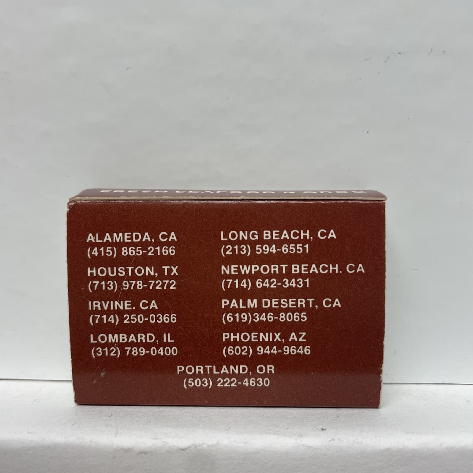 Rusty Pelican Restaurant Long Beach, California Matchbook 2