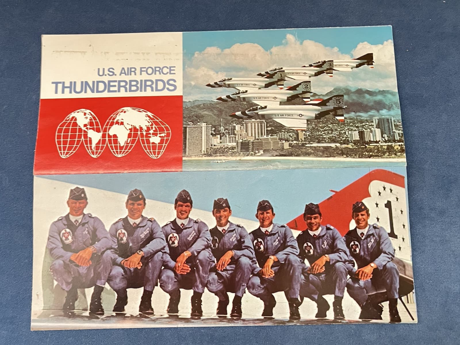 1970s U.S AIR FORCE THUNDERBIRDS Team F-4E Jet Planes SIGNED By 6 Pilots USAF
