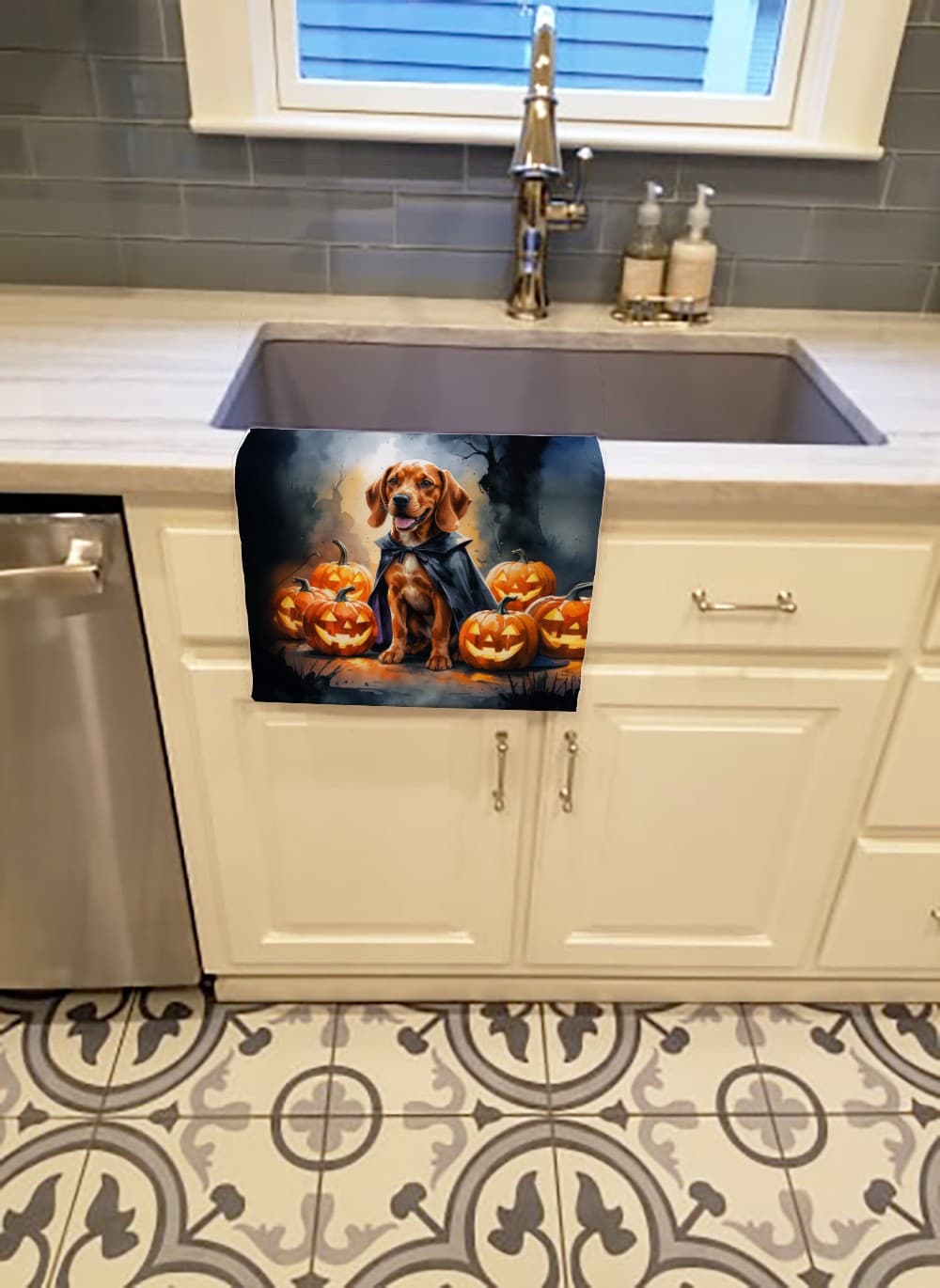 Vizsla Puppy Halloween Kitchen Towel DAC8454KTWL 2