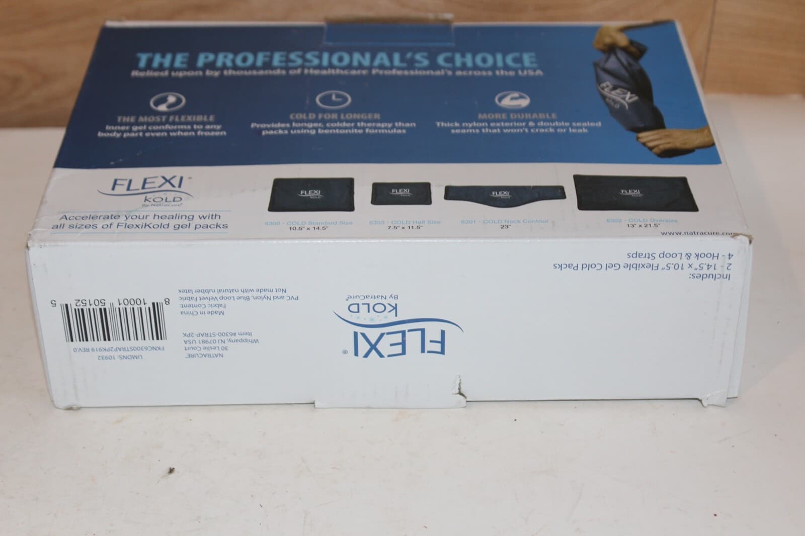 FlexiKold Gel Ice Pack W/Straps (Standard Large: 10.5" x 14.5") VALUE PACK 2x 4