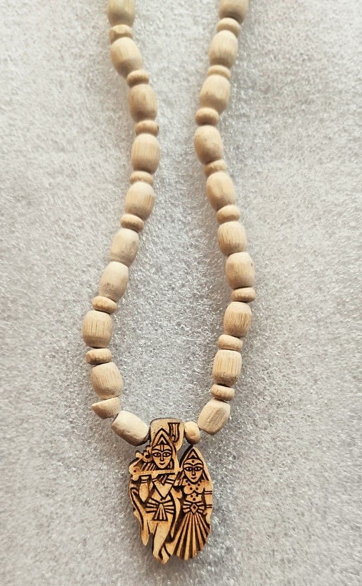 Radhe Krishna Pendant With Tulsi Mala / Kanthi Mala / Tusli Mala / Fast Ship 2