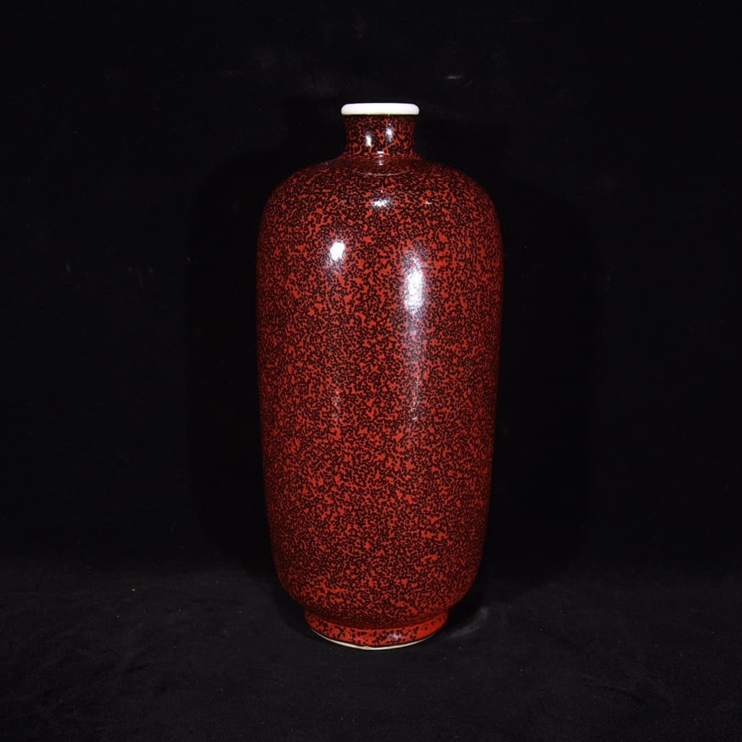 Fine Collectable Art Hand Painting Red Glaze Porcelain Vase 2