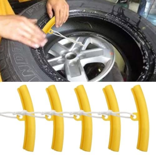 5PCS Car Tire Changing Rim Protector, Tire Changer Guard Edge Savers, Yellow 2