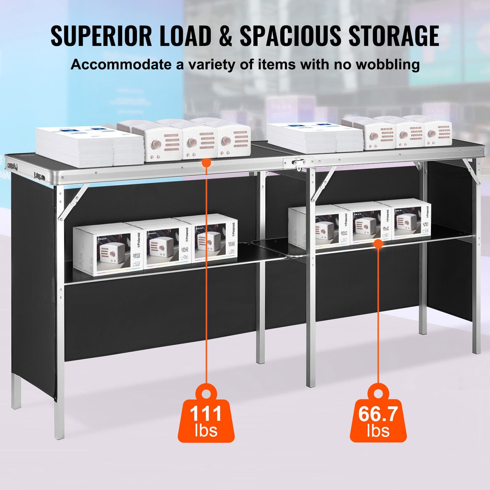 Uimoso Trade Show Display Podium Table Counter Stand 77.95x15.16x34.65" Folding 3