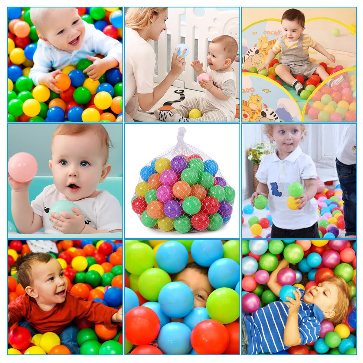 100pcs Pit Balls Plastic Macaron Ocean Balls Kids Toy Balls for 1-3 Years 5