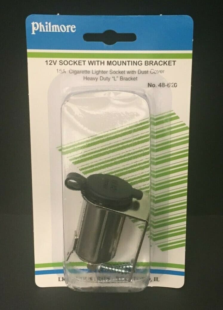 1x 12V Cigarette Lighter Socket With Mounting Bracket - Philmore 48-620 2