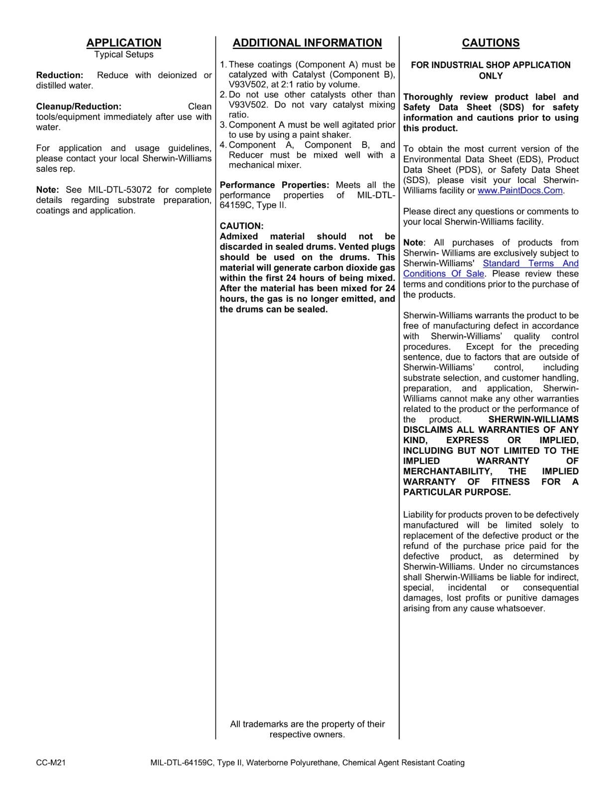 Sherwin Williams 1 GALLON V93V502 Catalyst for F93 MIL-DTL-64159B Polyurethane + 3