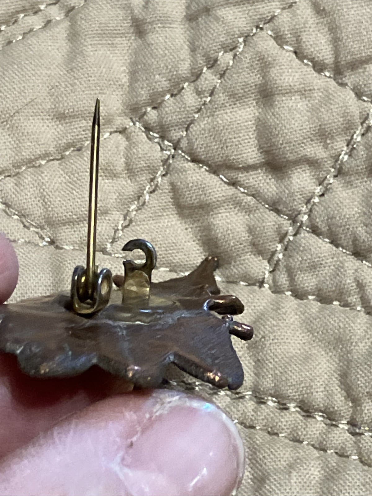 Vintage Cast Copper Oak Leaf Brooch/Pin 2.5”x1.5” 6