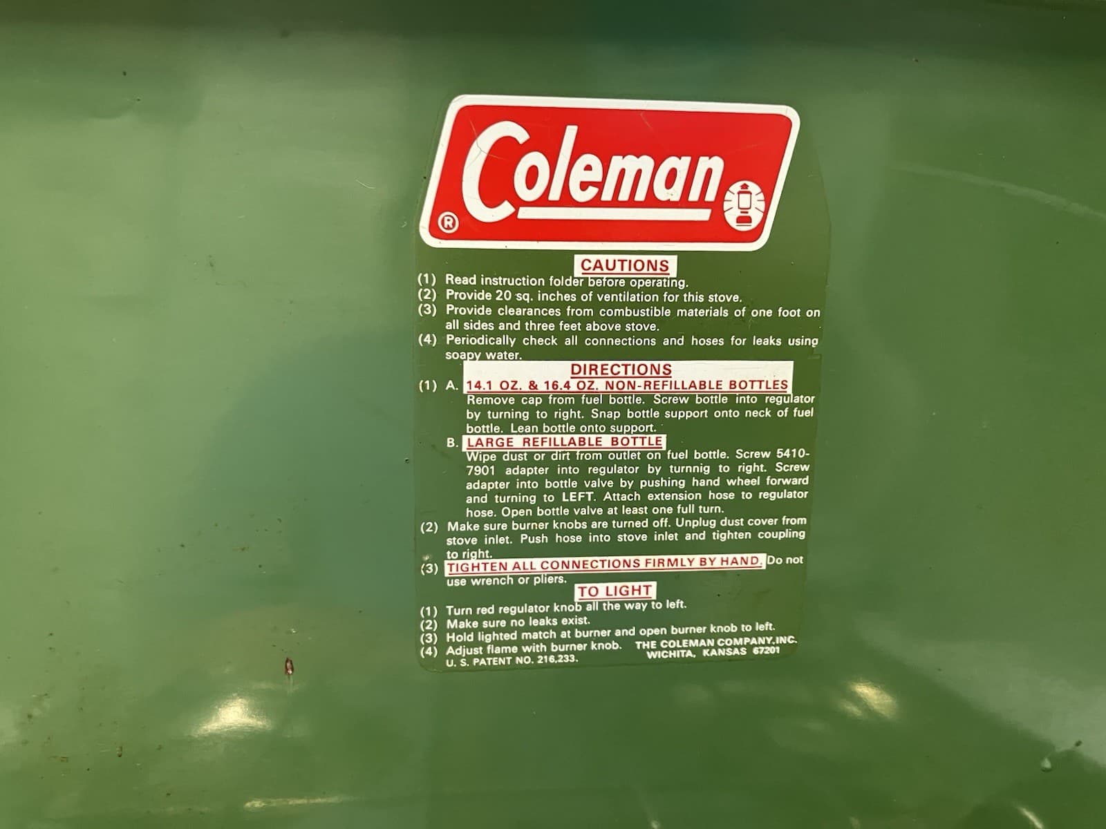 Vintage Coleman 2 Burner Deluxe Propane Camp Stove 5410-708 Untested 5