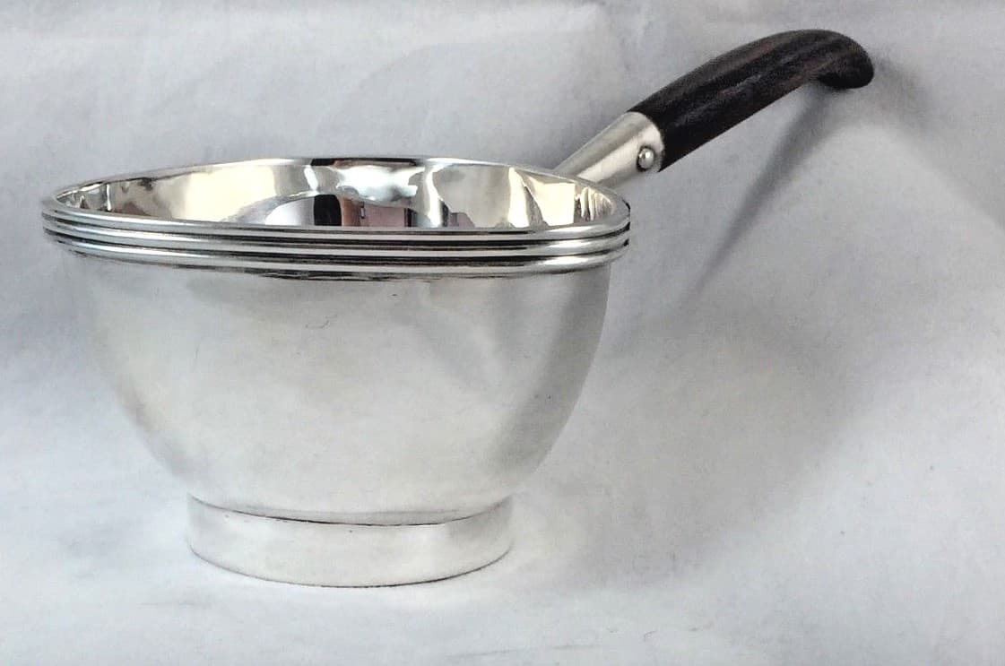 Nice German 925 Sterling with Wood Handle Sauce Boat- 1 7/8" Tall 3
