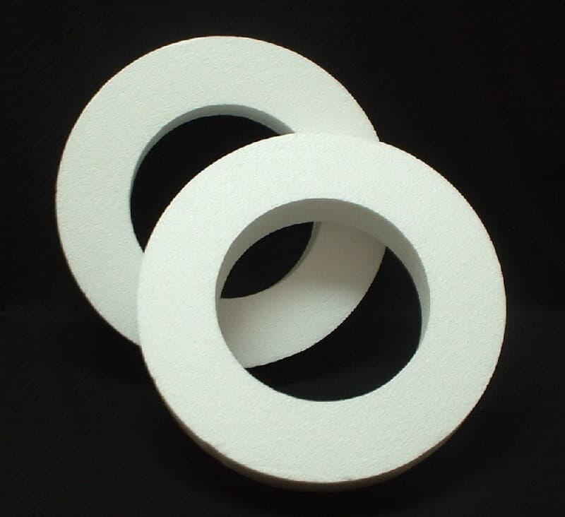 2pc set EPS styro-foam WREATHS 10" or 12"x2" Thick Craft Wedding Floral Cemetery