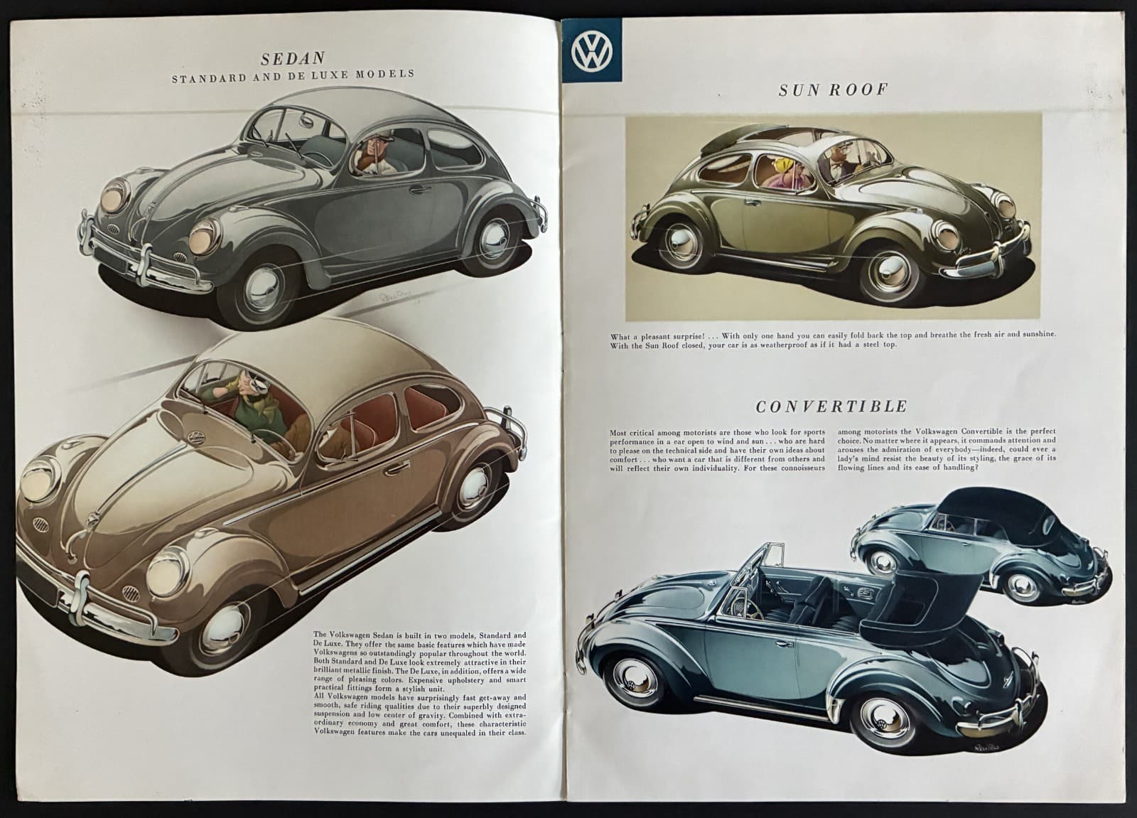 1954 Volkswagen 10-page illustrated sales brochure with foldout 2