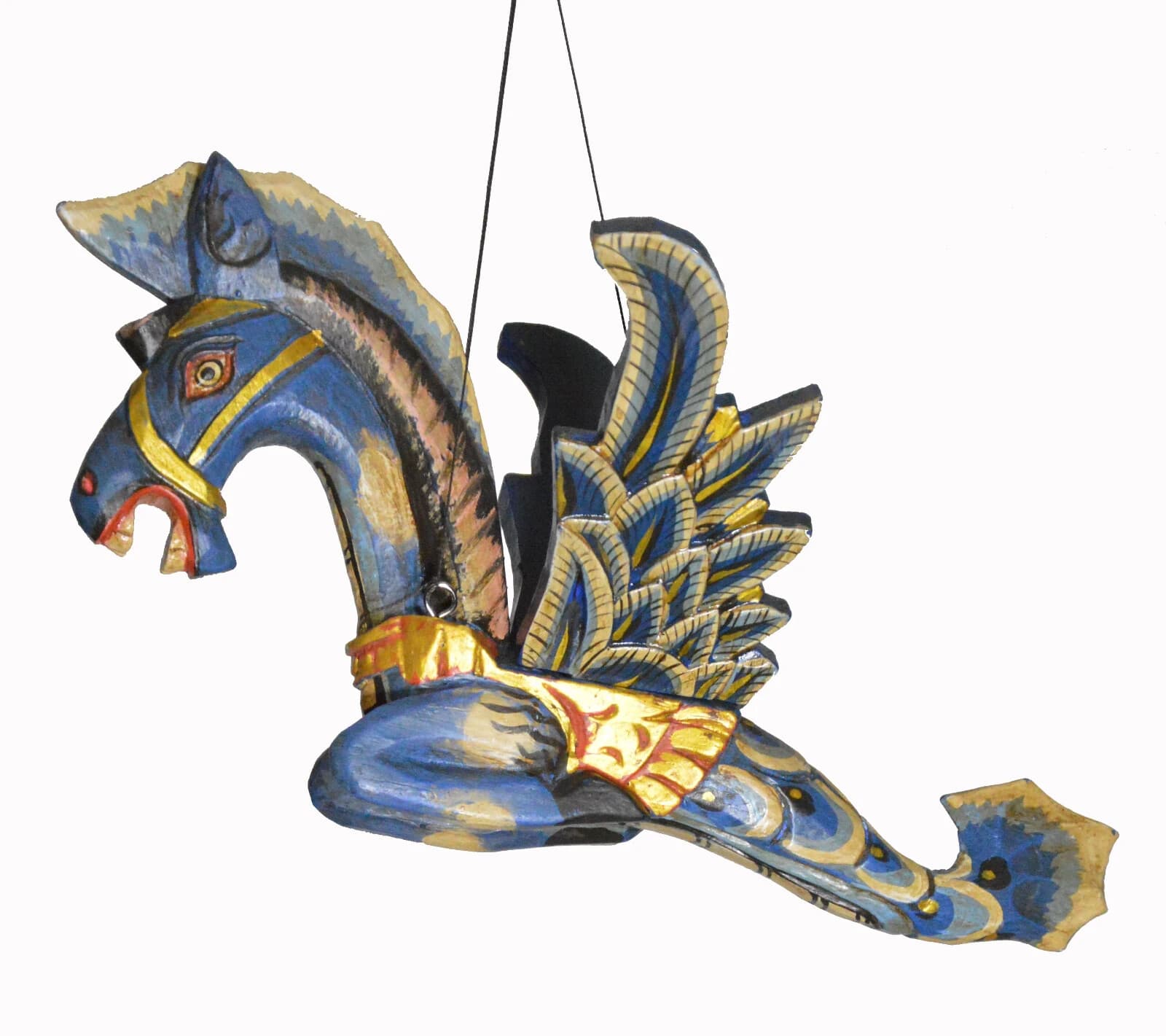 12" Authentic Traditional Style Hand Carved Wood Flying HORSE Farm Ranch Mobile 2