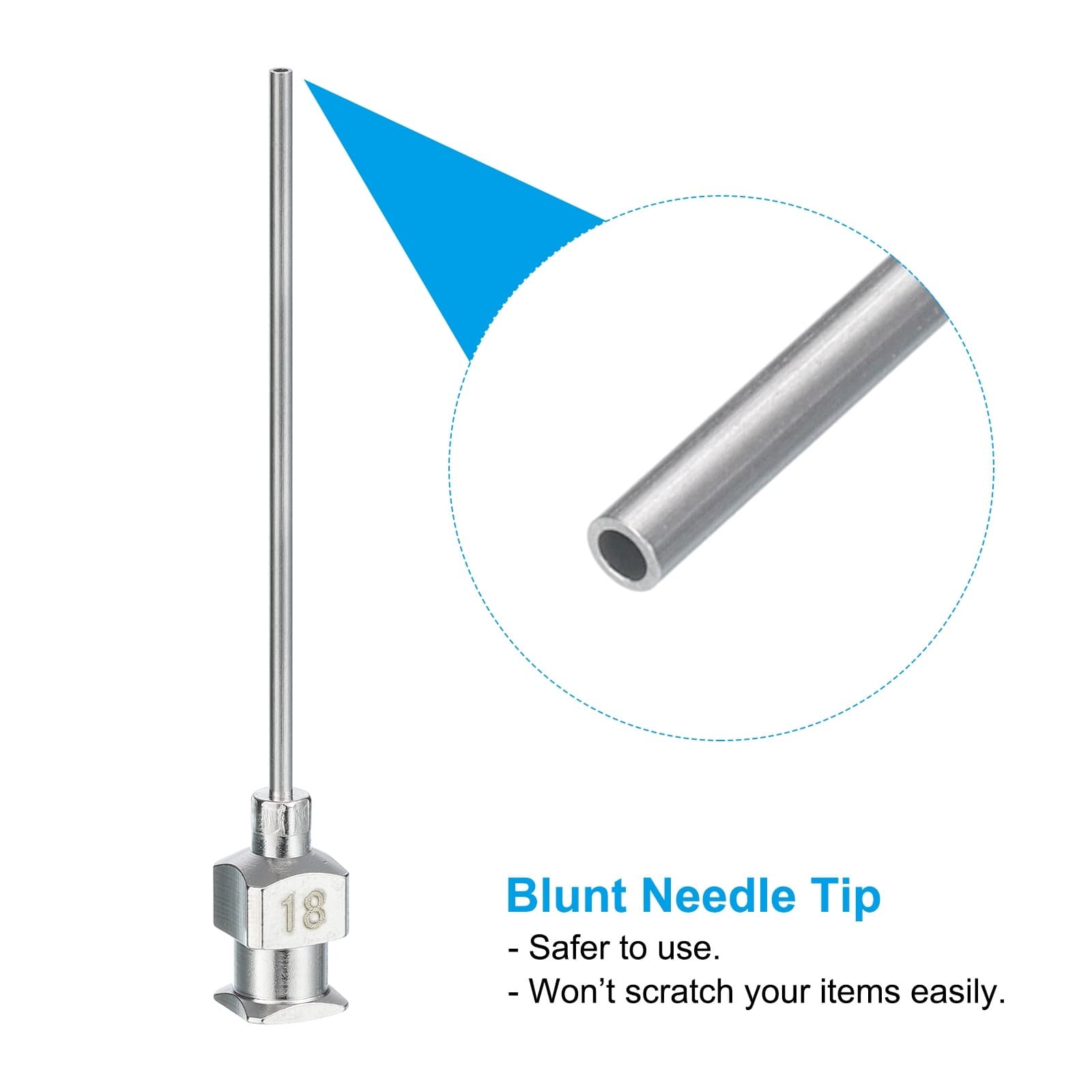 10/12/14/16/18/20/22/24Gax1.5” Dispensing Needle Tips Stainless Steel Silver 5