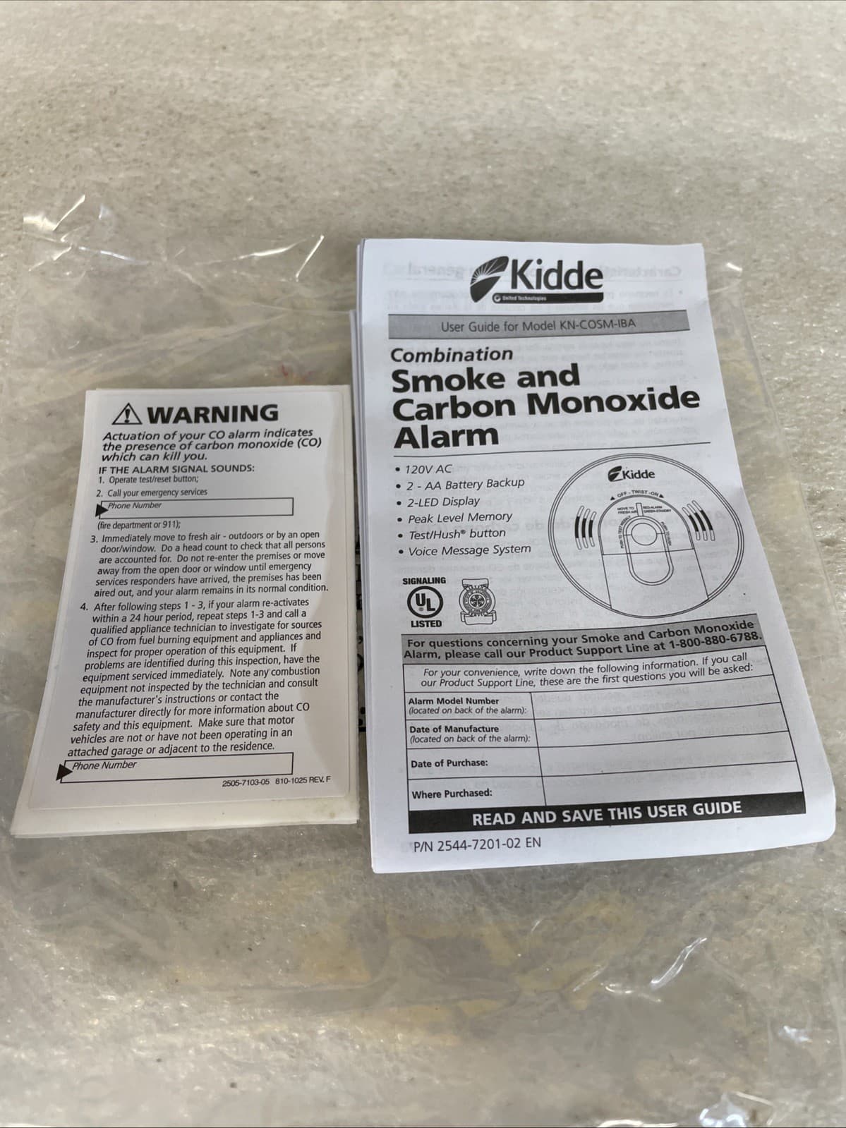 Kidde KN-COSM-IBA Hardwired Combo Carbon Monoxide Smoke Detector Alarm New 5
