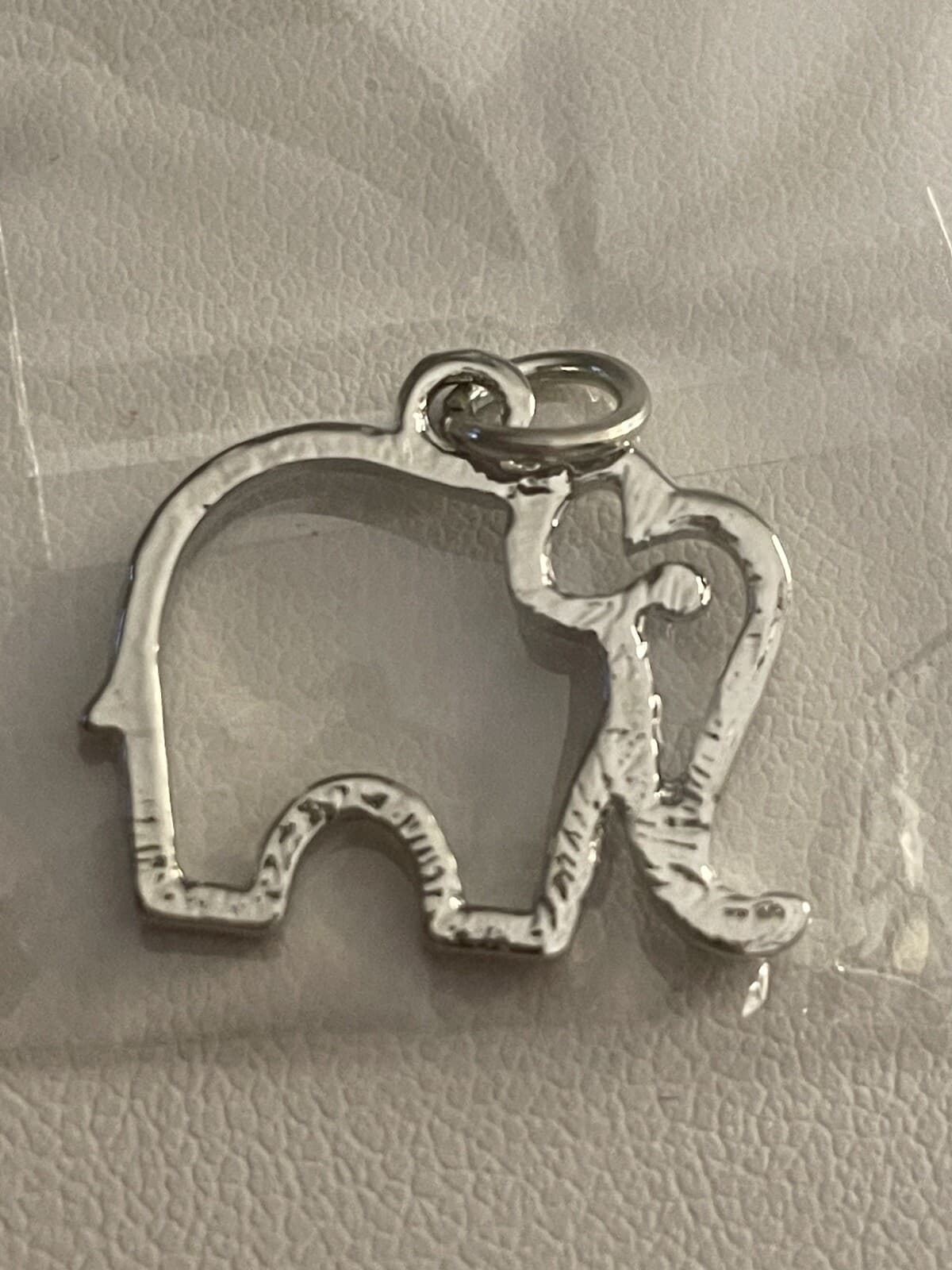 Elephant Pendant Charm Silver Tone 4