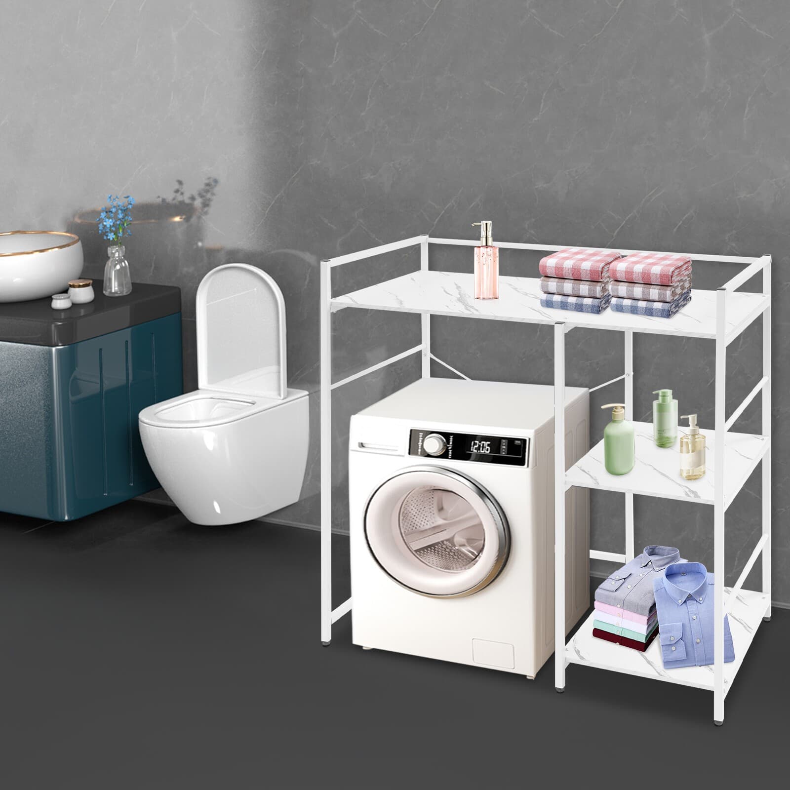 3 Tier Washing Machine Storage Utility Rack Bathroom?Washer Dryer Storage Shelf 2