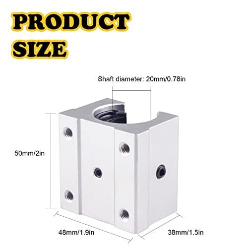  4pcs SBR20UU Aluminum Block 20mm Linear Motion Ball Bearing Slide Block Match  3