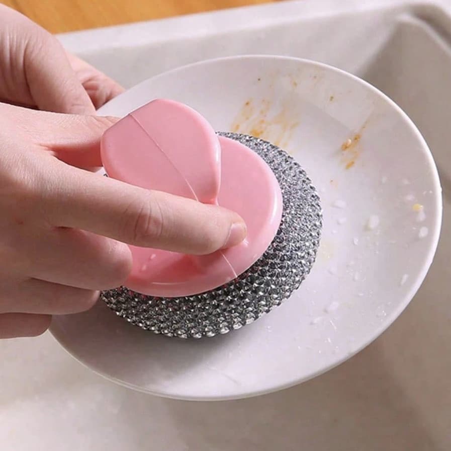 2pcs Stainless Steel Wire Ball Brush – No Scratch Heavy‑Duty Scrubber - NEW 5