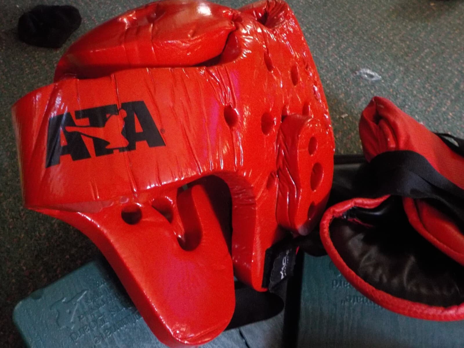 Macho Martial Arts sparring head Gear Gloves, shoes, 3 chucks, 2 boards bag 3