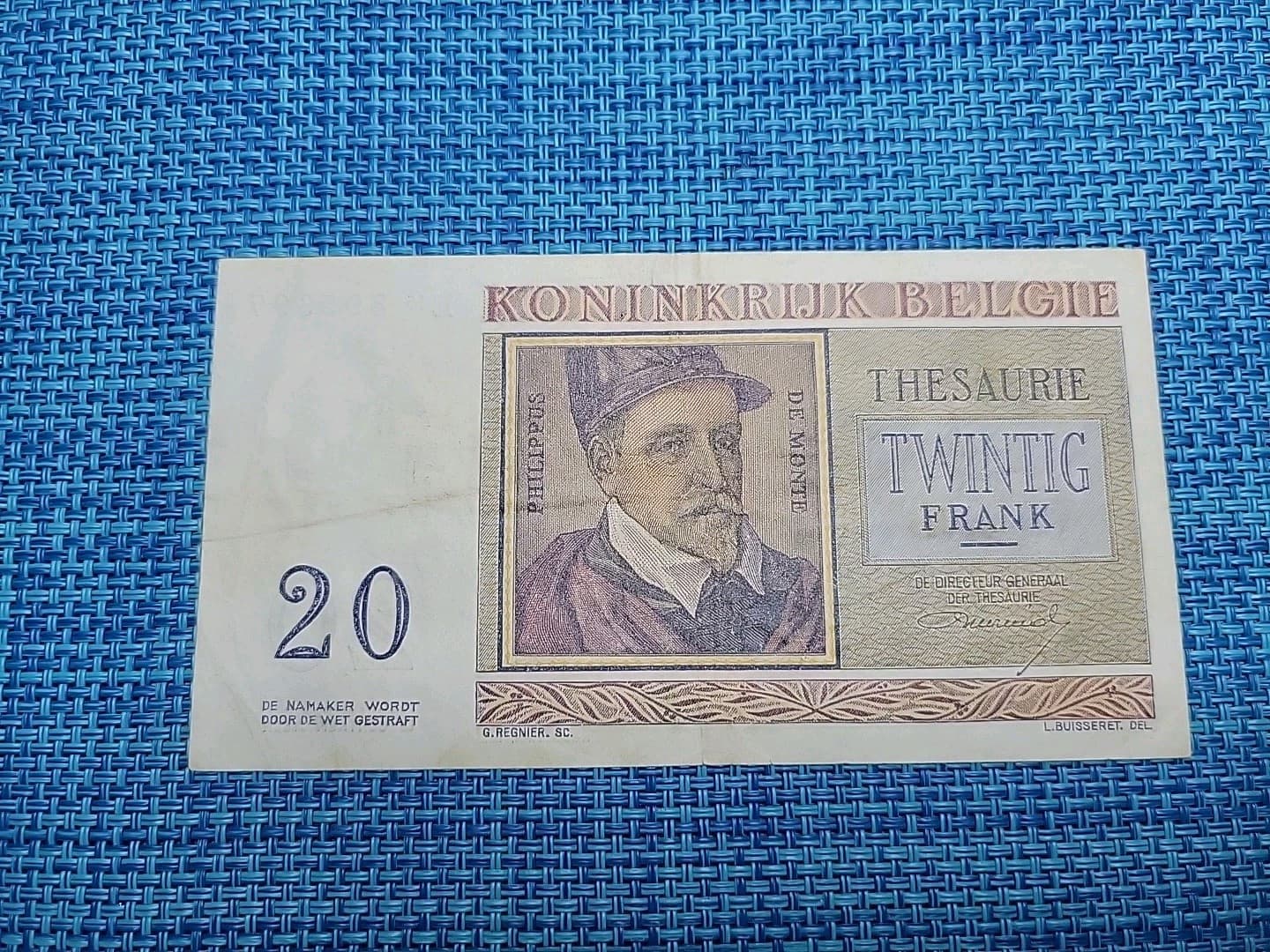 🇧🇪  Belgium 20 francs  P-132  P-132b  3 April 1956  BANKNOTE (EACH) 030125-1 2