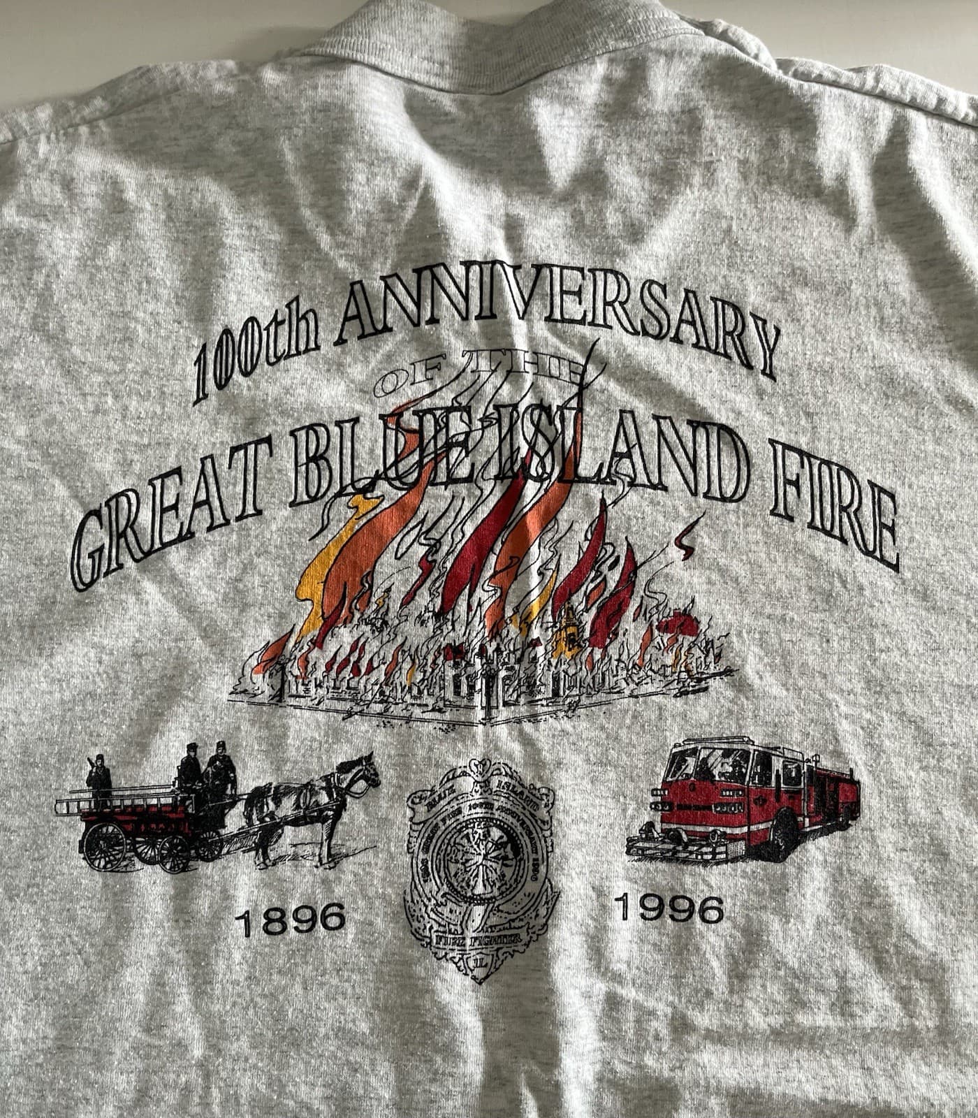 Blue Island IL Fire Department T-shirt XL Never Worn 6