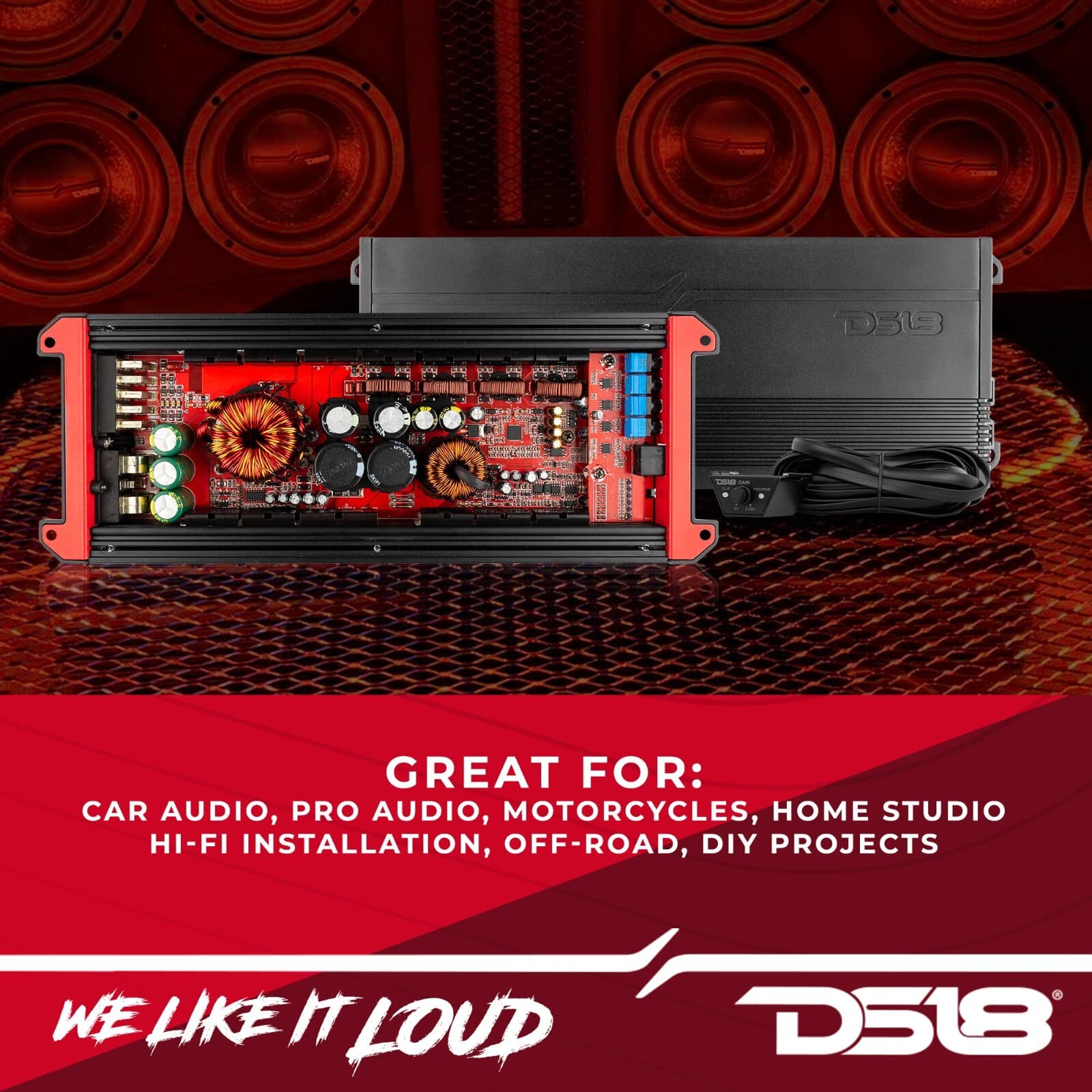 DS18 G4000.5D Car Audio Amplifier 5-Channel 4000 Watts GEN-X Class D Full-Range 4
