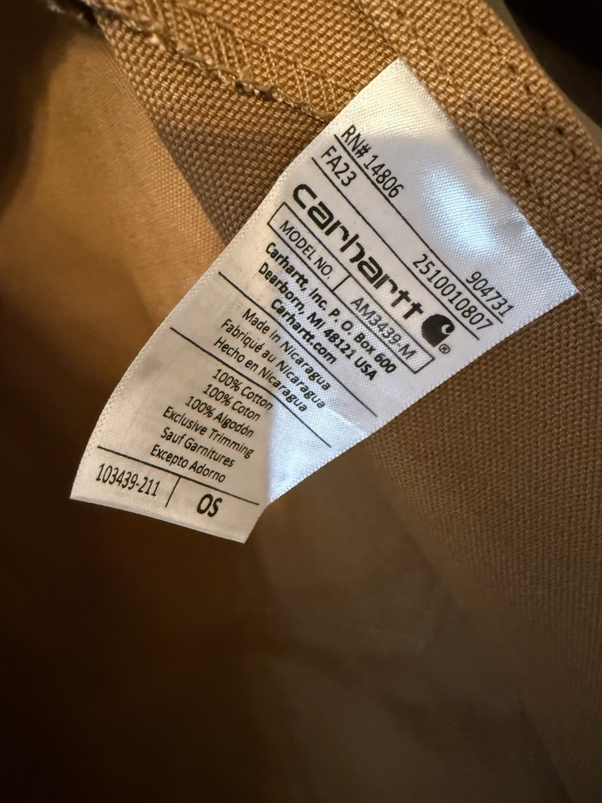 Carhartt Men's Firm Duck Apron Tan Tool Pouches Pockets Brown NWT NEW 5