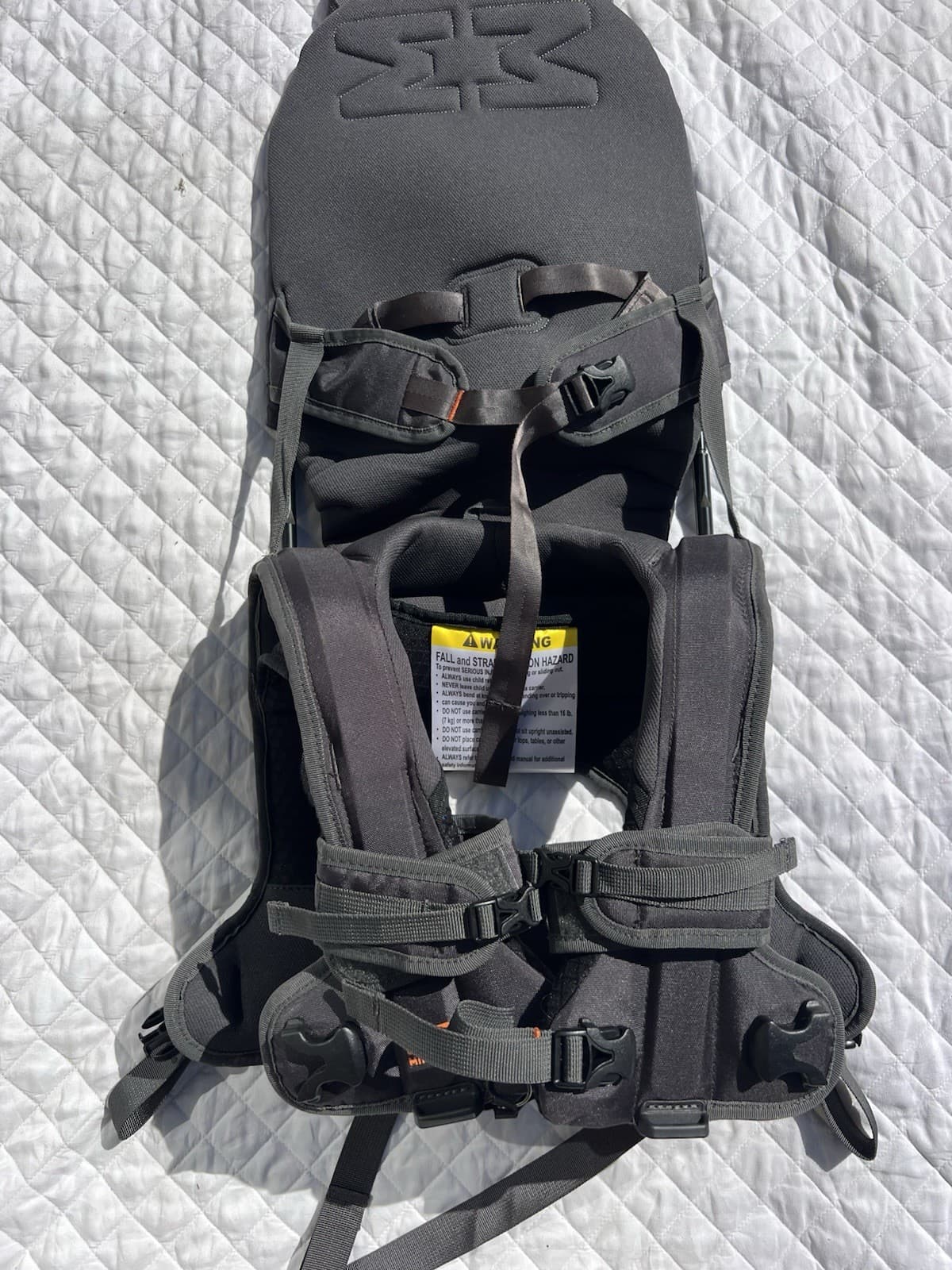 Clean! Minimeis Baby Toddler Shoulder Carrier Grey Orange Lightweight Foldable 4