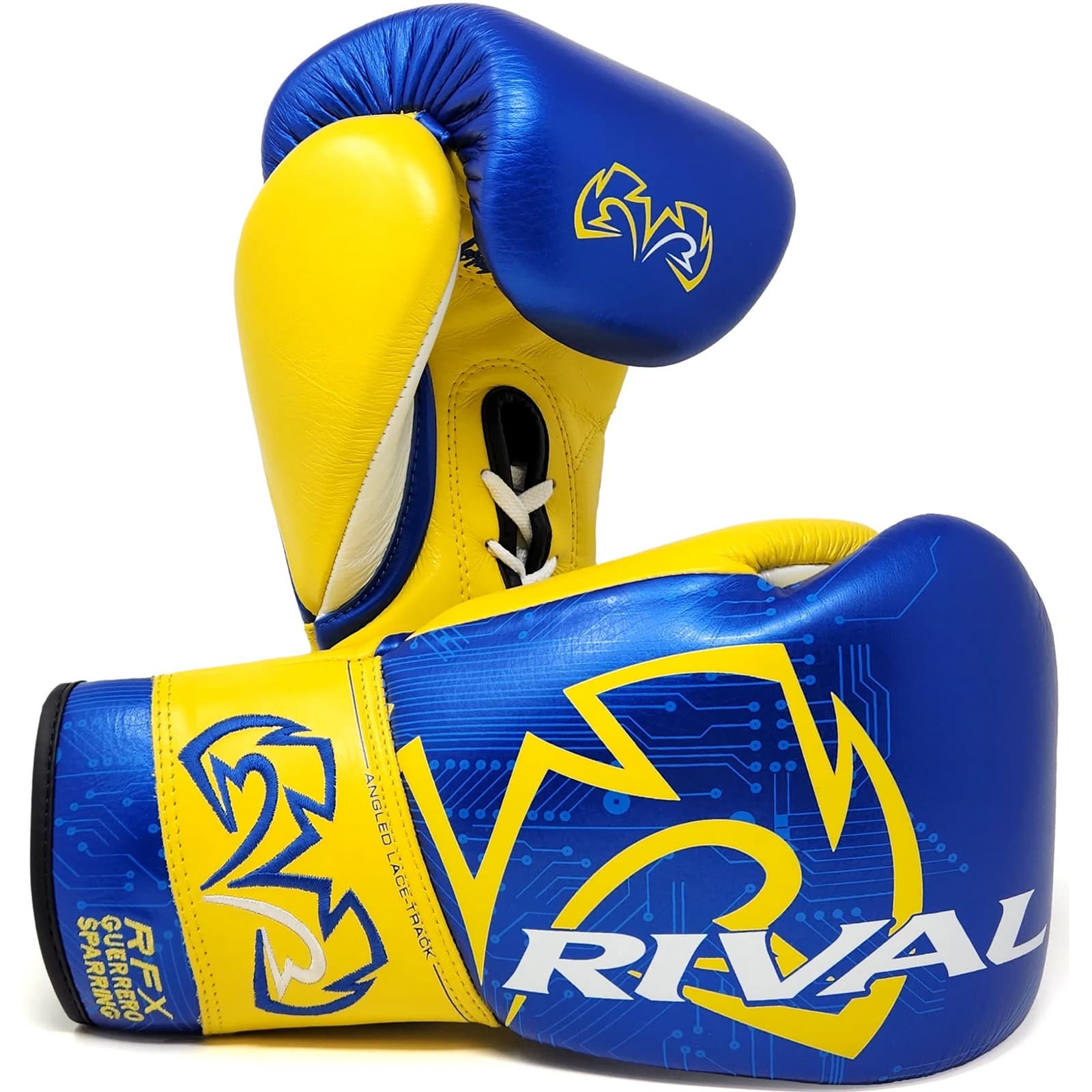 Rival Boxing RFX-Guerrero Sparring Gloves P4P Edition - 16 oz. - Blue/Yellow