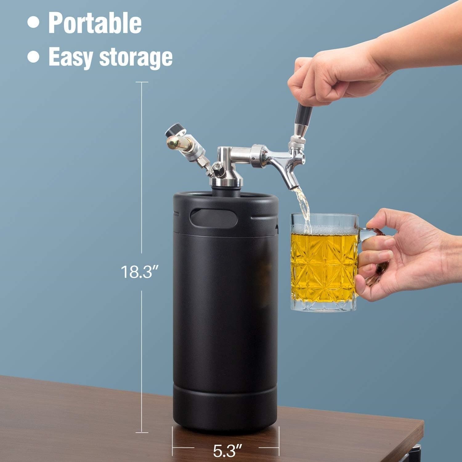 Sistema de grifo Growler presurizado para cerveza artesanal barril de 128 oz NEW 3