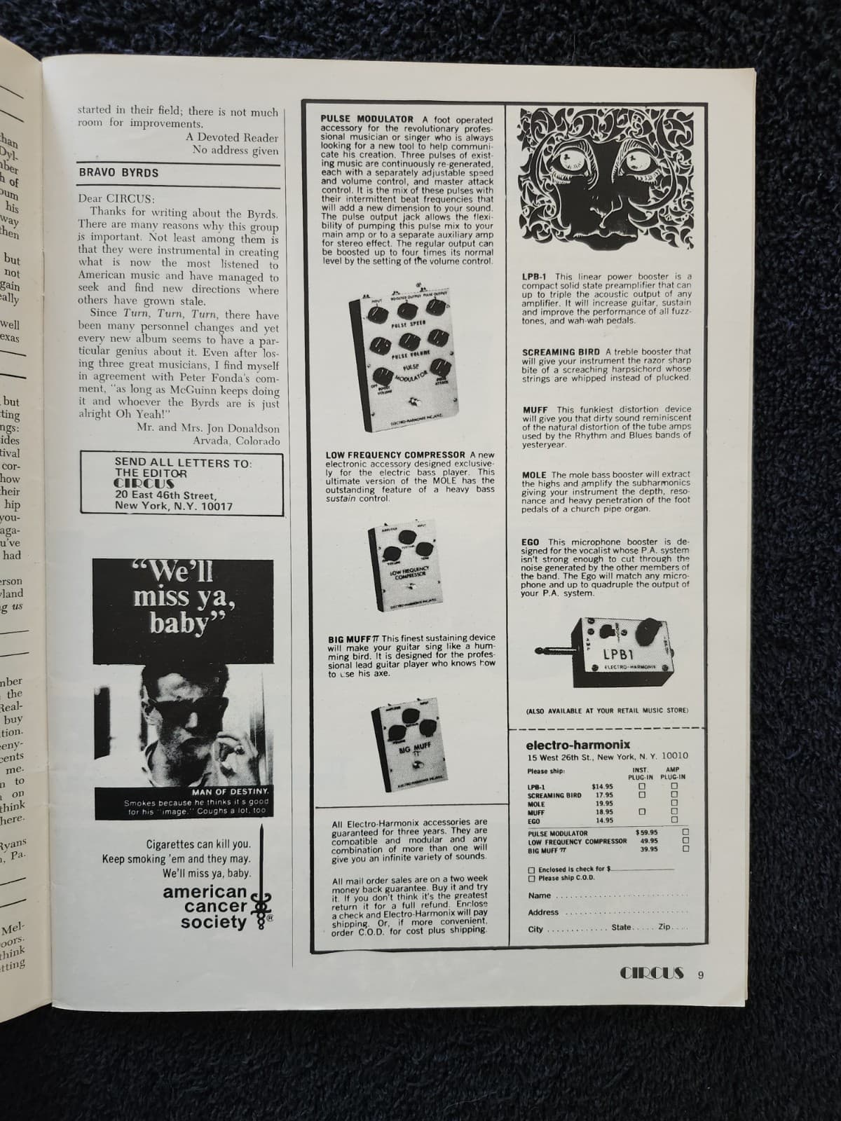 1970 Circus Music Magazine~Death Of Jimi Hendrix + Joni, Zeppelin, Iggy, Sly VF 5
