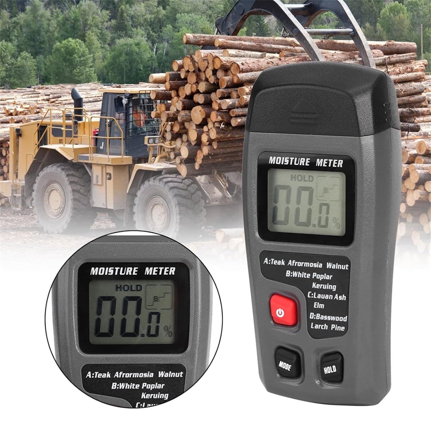 Digital LCD Wood Moisture Meter Detector Tester Wood Firewood Paper Cardboard 2
