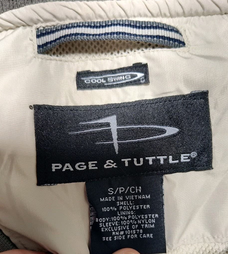 Page Tuttle Windbreaker Jacket Mens Small Beige Pullover 2