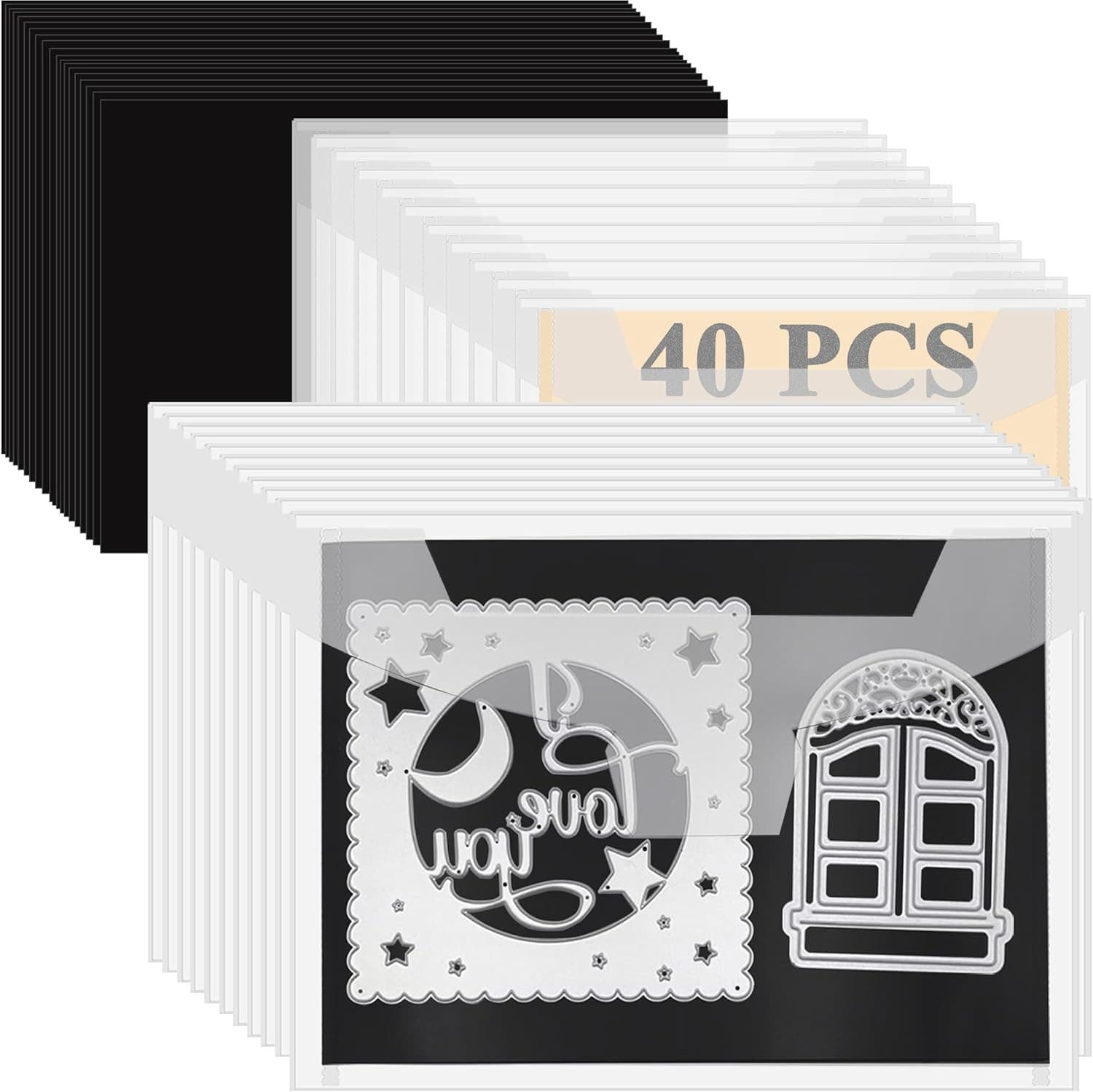 40 Pcs Die Storage Pockets and Magnet, 0.5Mm Thickness Magnetic Sheets for Die S