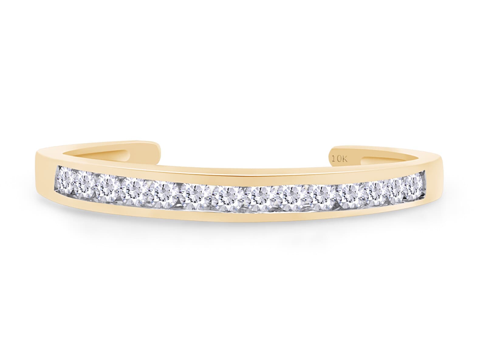 1/7ct Natural Round Diamond Adjustable Toe Band Ring in 14K Yellow Gold 2