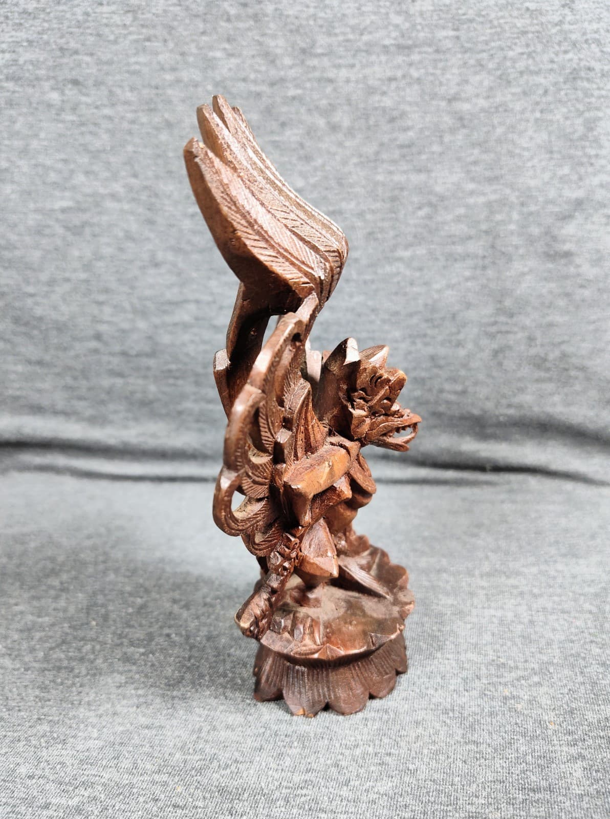 Carved Wood Balinese Figure Garuda Mythical Bird Statue 3