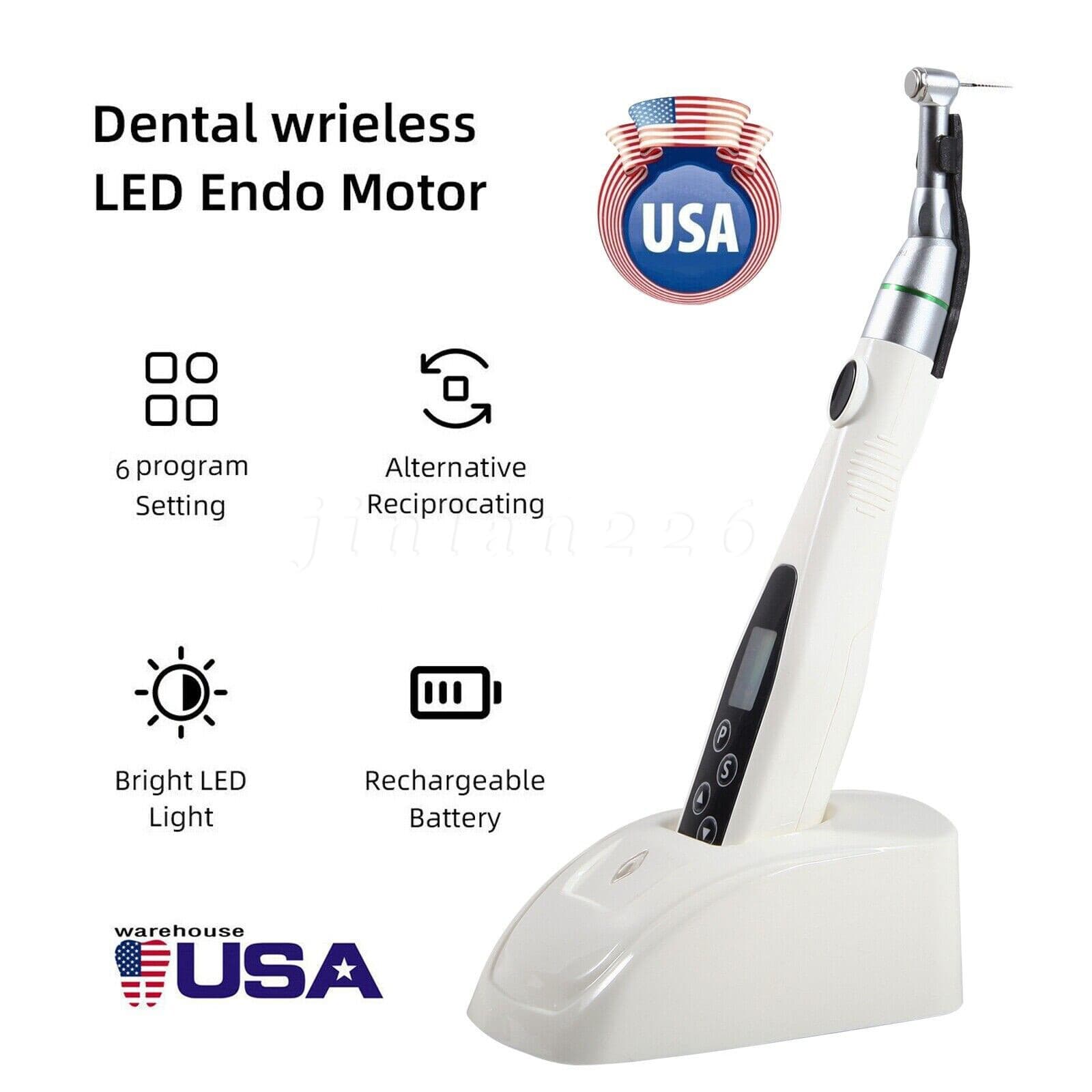 Reciprocating LED Dental Endo Motor 16:1 Root Canal Micromotor Cordless USA 6