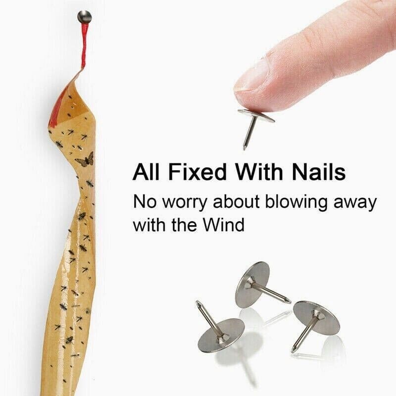 16 Fly Insect Catcher Paper Sticky Glue Bug Trap Killer Strong Roll Tape Strip 6