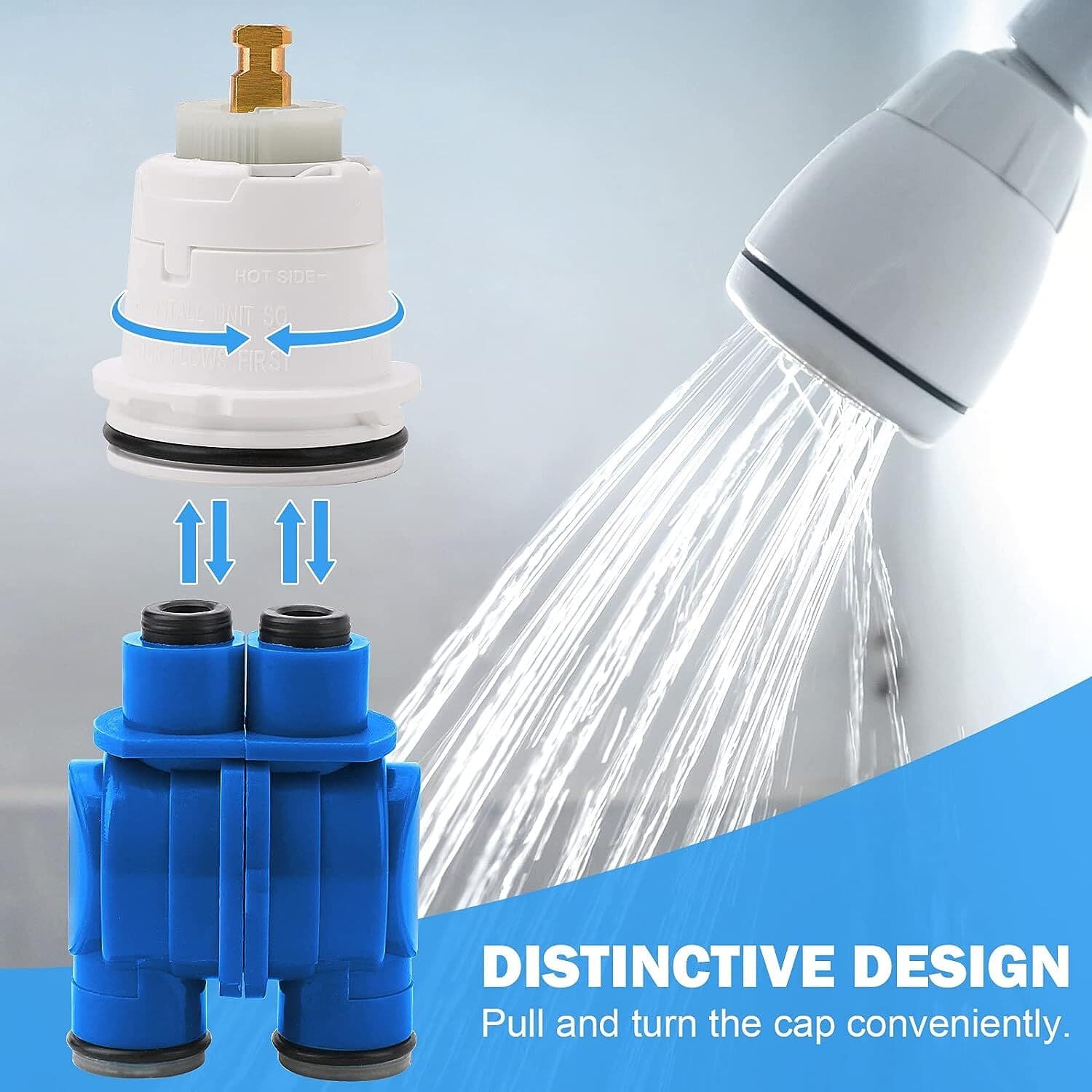 RP19804 Shower Cartridge Assembly Replacement For Delta 1300/1400 Series Tub US 3