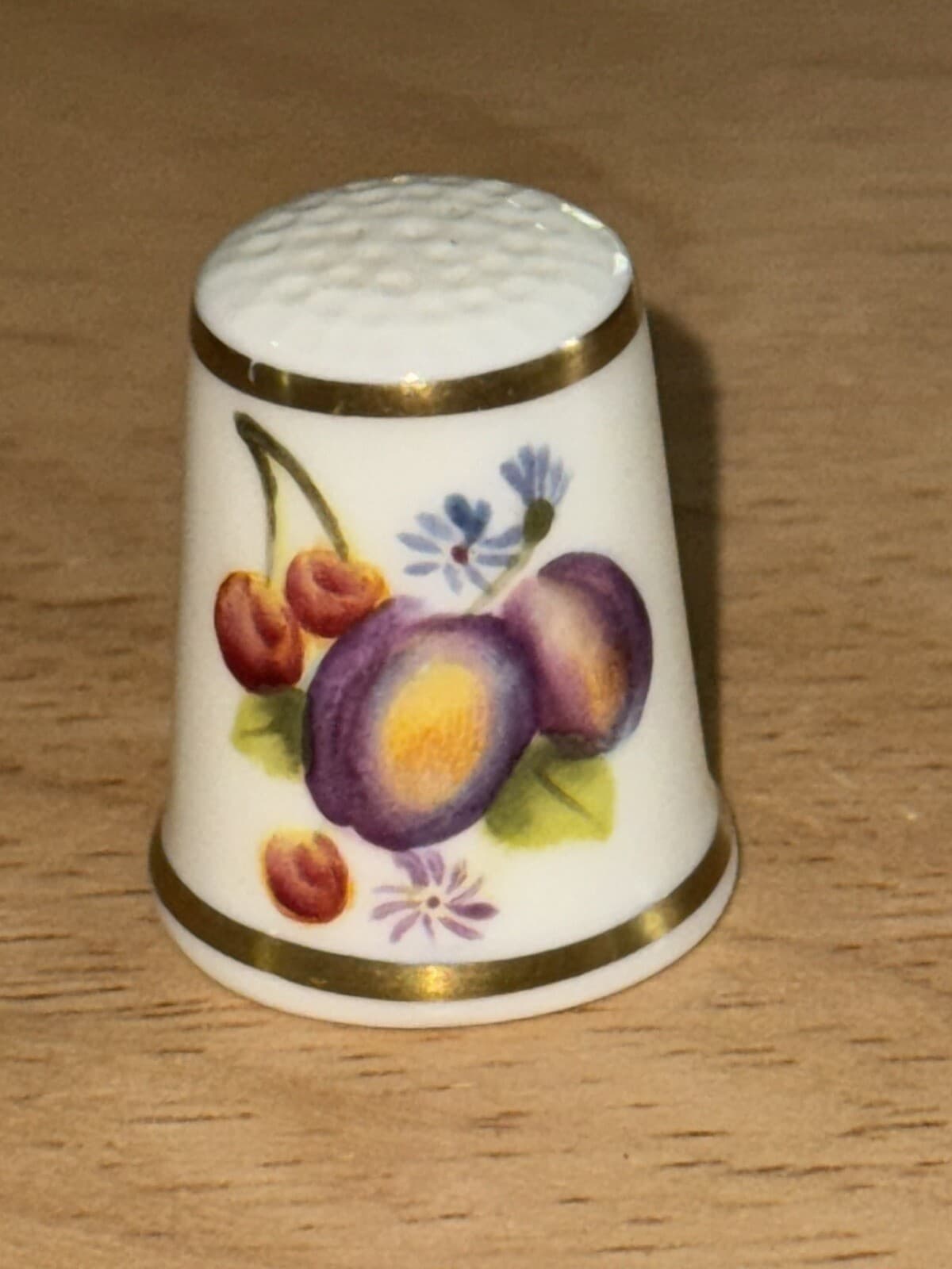 Three English Porcelain Thimbles -one Caverswall And Two Royal Worcester 6