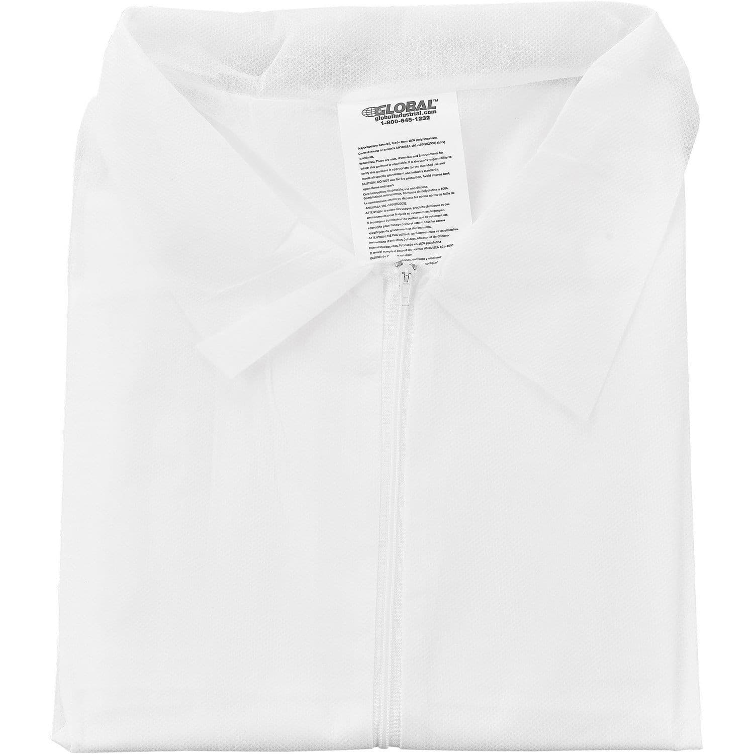 Disposable Polypropylene Coverall Open Wrists/Ankles White Large 25/Case 2