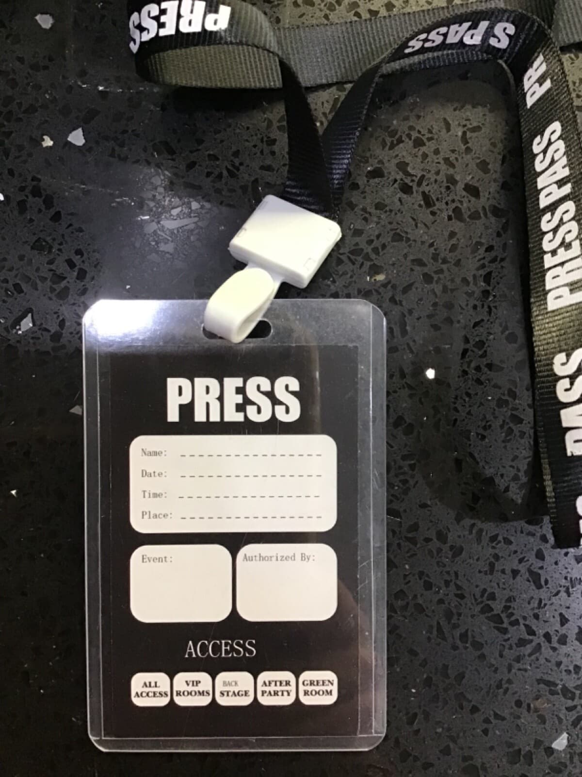 Press pass with Plastic And Necklace Band 3