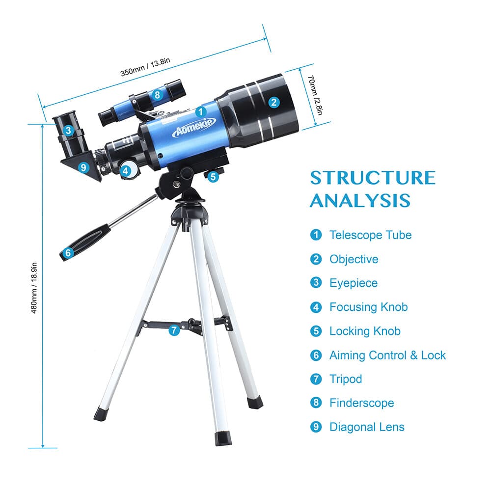 30070 Telescope for Beginner with Tripod Phone Adapter 15-150X for Moon Watching 3