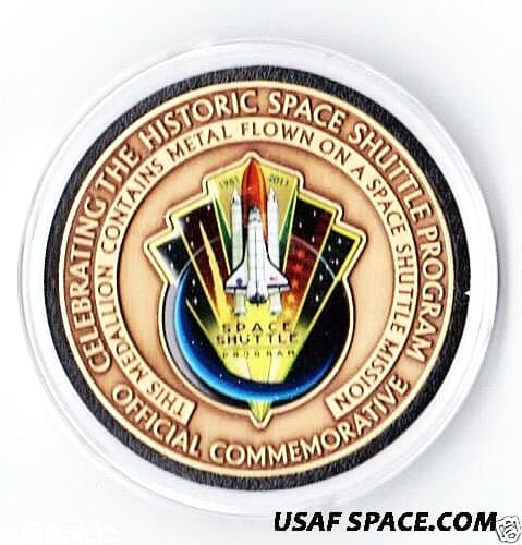 SPACE SHUTTLE COMMEMORATIVE NASA COIN-MEDALLION CONTAINING FLOWN SHUTTLE METAL 3