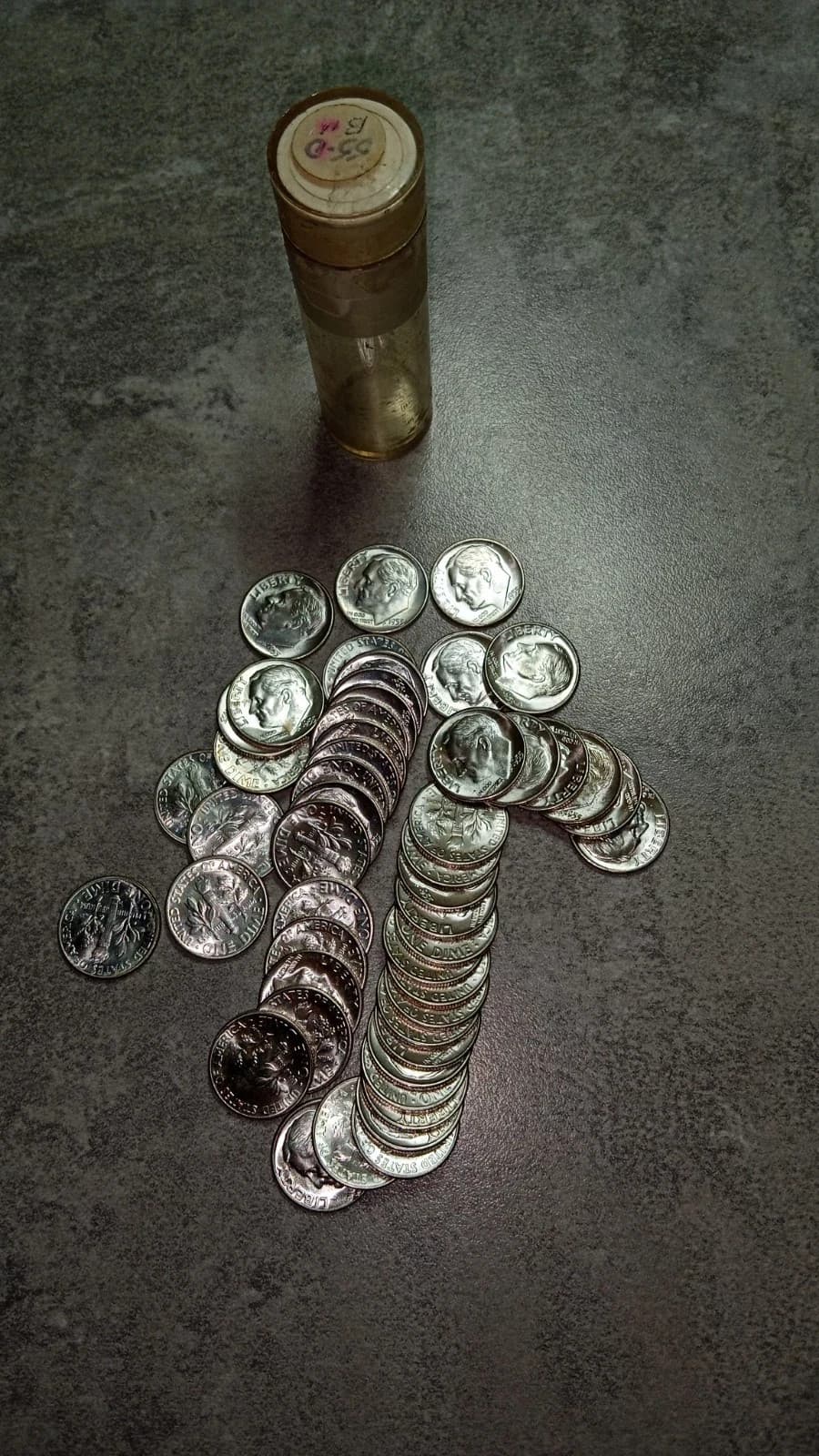 1955 D  Roosevelt Silver Dime From Estate Collection BU Uncirculated 3