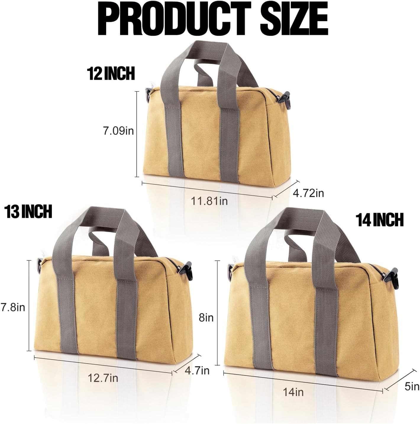 Heavy Duty Canvas Tool Bag Large Capacity Organizer 2
